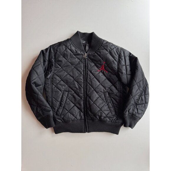 Kids' AIR JORDAN Black Quilted Bomber Jacket, Size M (10-12) - Picture 4 of 14